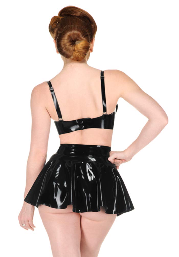 Jupes courtes plissées en latex et caoutchouc lambada noir 0,4 mm
