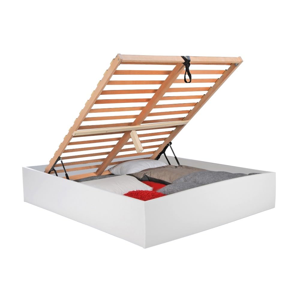 WEBER INDUSTRIES Lit Coffre Bilbao 160x200 cm + sommier/Blanc