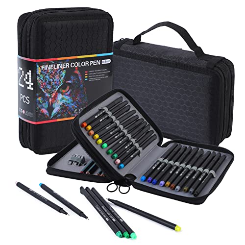 Stylos à pointe fine 0,4 mm Sipa lot de 24 couleurs assorties pour dessin et notes