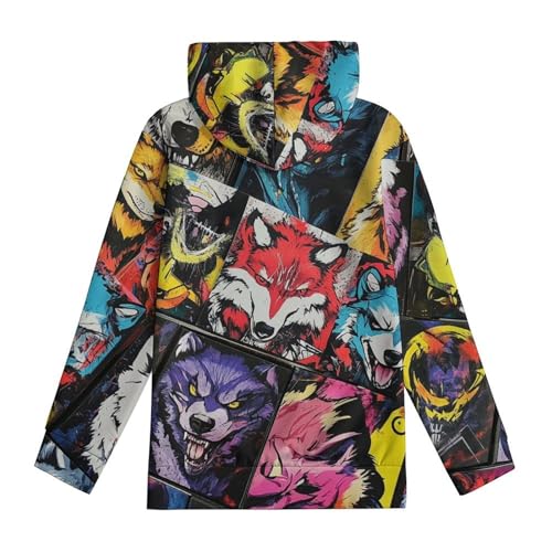 Pull à capuche loup style sportswear pour enfant
