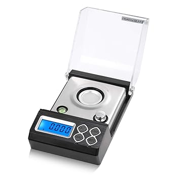 Anself High Precision Professional Digital Milligram Scale 50g/0.001g Mini Electronic Balance Powder Scale Gold Jewelry Carat Scale Digital Weight with Calibration Weight Tweezer and Weighing Pan