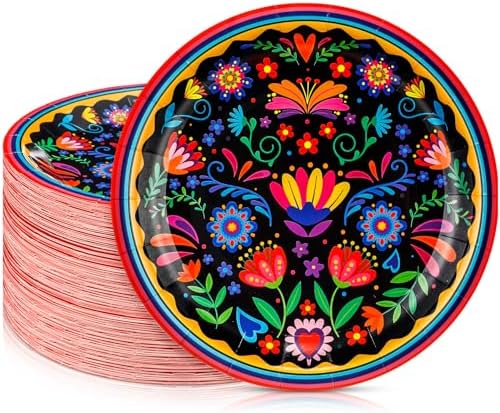 50 Platos De Papel De Flaenco, Platos Desechables De Postre Para Fiesta De Cupleaños, Platos