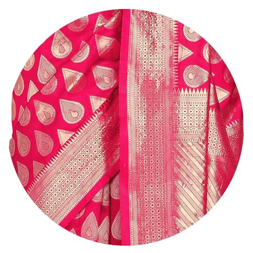Image of Subham Saree for Woman Silk Cotton Kanjivaram | Soft Daily Wear Golden Zari Sari with Jacquard Blouse Piece