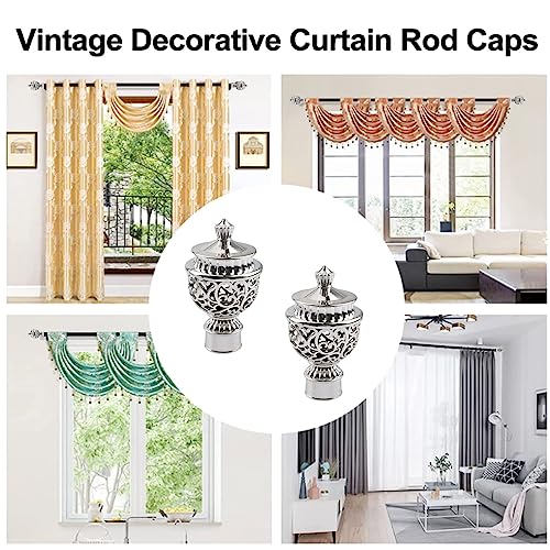 Ufurmate UF-HA1291-G-US Curtain Finials, 6Pcs Curtain Rod Caps Vintage Drapery Pole Decorative Ends Plastic Curtains Pole Decorative End Stops, Fits Dia. 28Mm Rods For Home Window Decor thumb #4