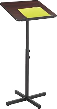 Safco Products 8921MH Adjustable Speaker Lectern Stand, Mahogany