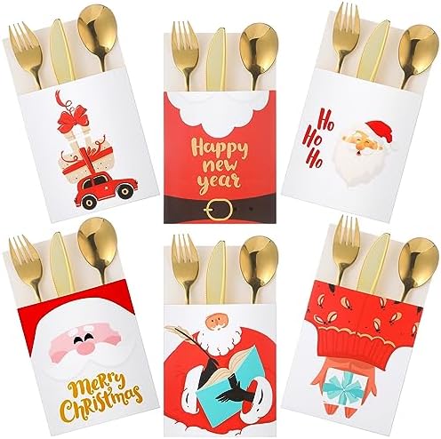 Christmas Gnome Cutlery Holder - Festive Silverware Bag for Holiday Table Decor 10 pieses main image 0