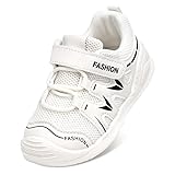 DEEKEY Toddler Boys Girls Tennis Shoes Unisex Kids Slip on Wide Barefoot Shoes Breathable First Walking Shoes Non Slip Lightweight Baby Sneakers Athletic Outdoor Running Shoe with Hook and Loops
