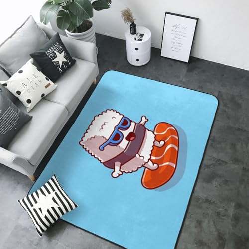 Tapis de chambre doux lavable grand format sushi saumon - 2