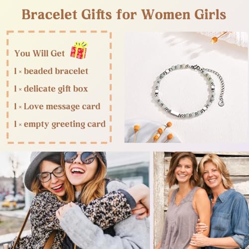 Tiny Beaded Bracelet Gifts for Bestie Friend Sister Daughter Granddauhgter Niece, Christmas Birthday Valentines Day Gifts for Teen Girls Women Her4