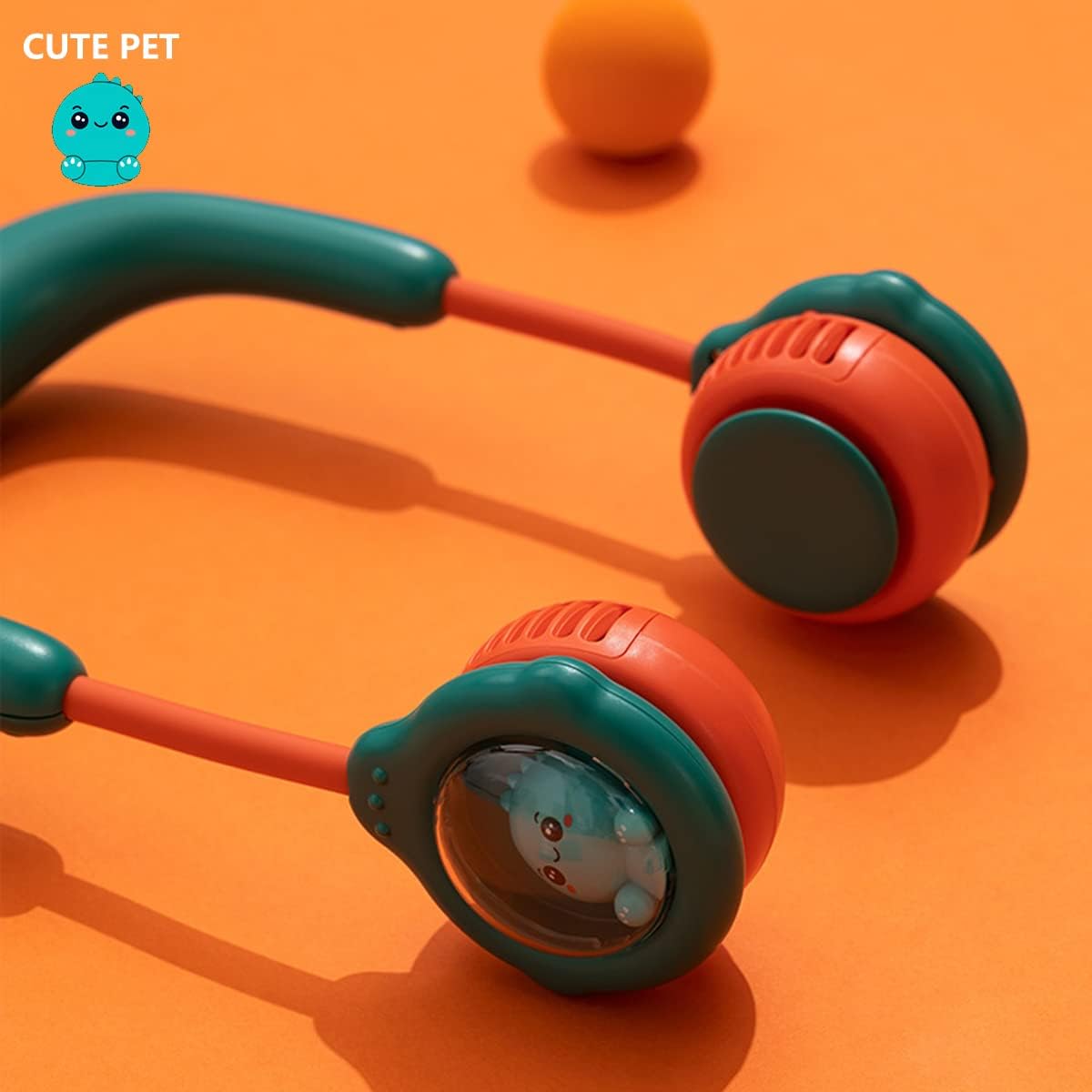 Portable Hanging Neck Fan for Kids Children, Mini USB Rechargeable Neckband Cooling Fan Hands Free, Cute Lightweght Lazy Fan Silent Personal Air Cooler for Girls Boys Students Outdoor Sports Green