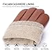 BISON DENIM Sheepskin Leather Winter Warm Touchscreen Gloves with Cashmere Lining, Driving Motorcycle Gloves, Tan, S