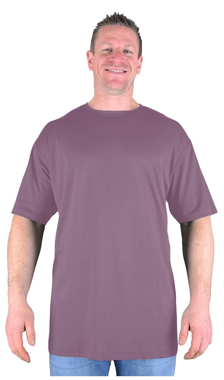 Big Mens Mauve Pat Extra Long Tall T Shirt Nightshirt Cotton Large Plain Long Line Extreme Length Oversized Man for Sizes M L XL 2XL 3XL 4XL 5XL 6XL 7XL 8XL, Size : 3XL