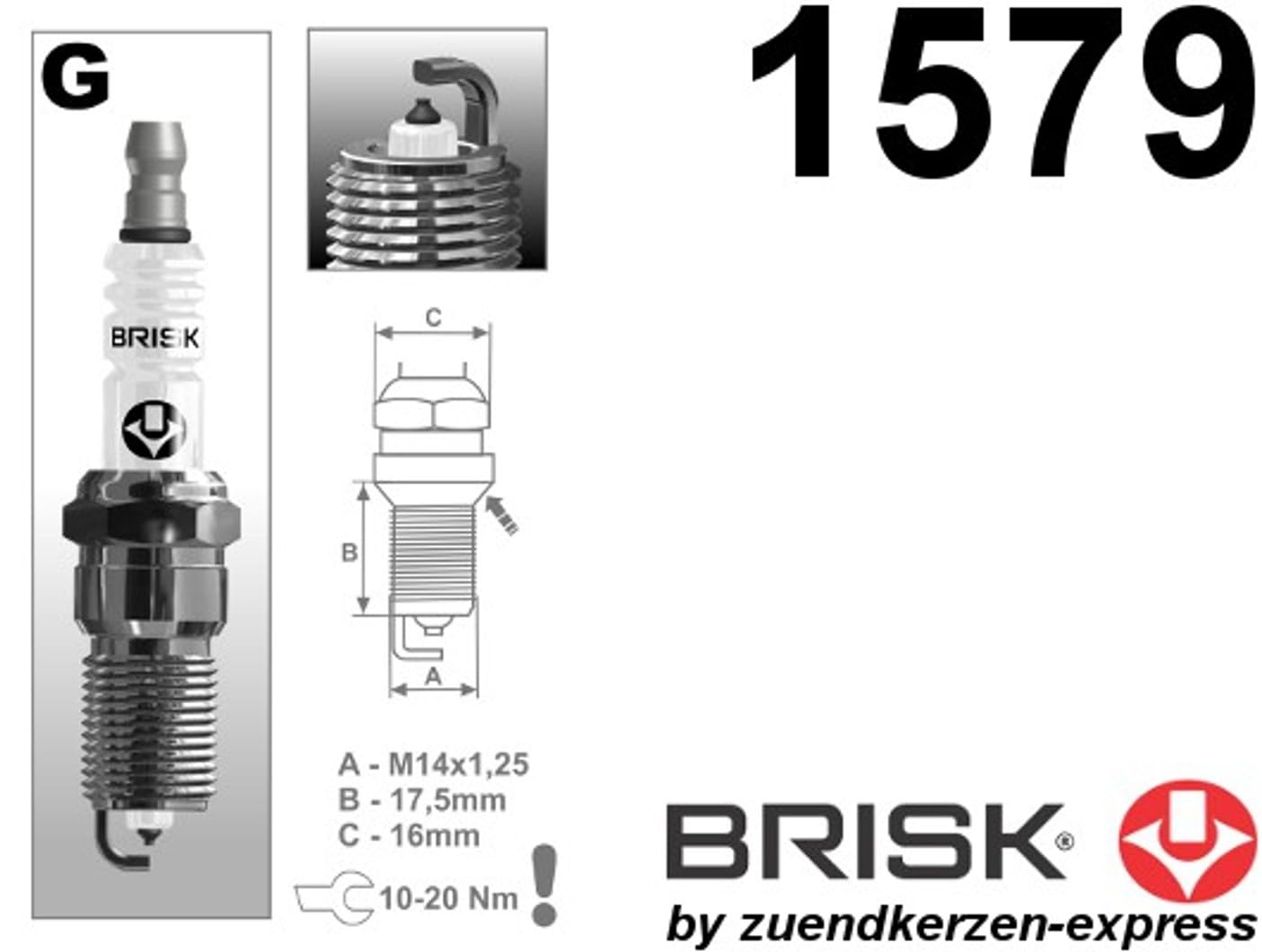 BRISK Platin GR15YP-1 1579 Bujías de Encendido, 4 piezas