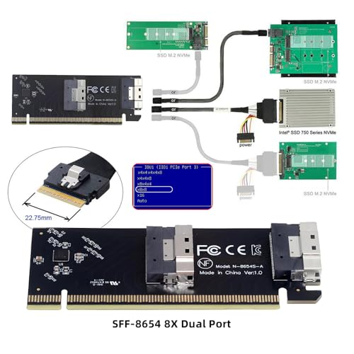 Image of 74Pin Dual Slimline SFF-8654 Low Profile to PCIE4.0 PCIE 16X Express 3.0 Raid Card VROC Raid0 Hyper Adapter