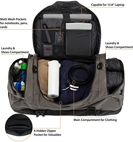 Ubon Large Duffel Bag Weekender Bags with Shoe Compartments 4-Way Sports Gym Backpack with Padded Straps 45L 55L 65L 80L Camping Traveling Duffle Bag 5 Ubon Large Duffel Bag Weekender Bags with Shoe Compartments 4-Way Sports Gym Backpack with Padded Straps 45L 55L 65L 80L Camping Traveling Duffle Bag