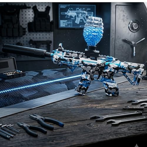 Image of Automatic Gel Blaster Gun with 10K Gel Balls, Electric Operated Shooting Game for Kids & Adults, High Speed 50 Feet Range, Rechargeable, Multicolor
