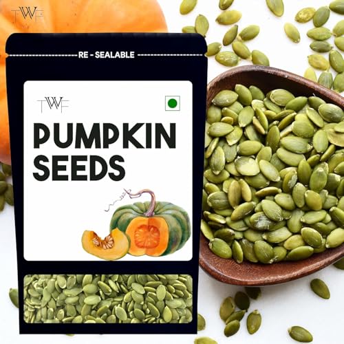 Image of TWF Pumpkin Seeds | 800g | High Protein & High Fibre Seeds | Seeds for Eating | 100% Natural | Unsalted | Pepitas | Versatile Use in Snacking, Baking, Cooking | Resealable Pack