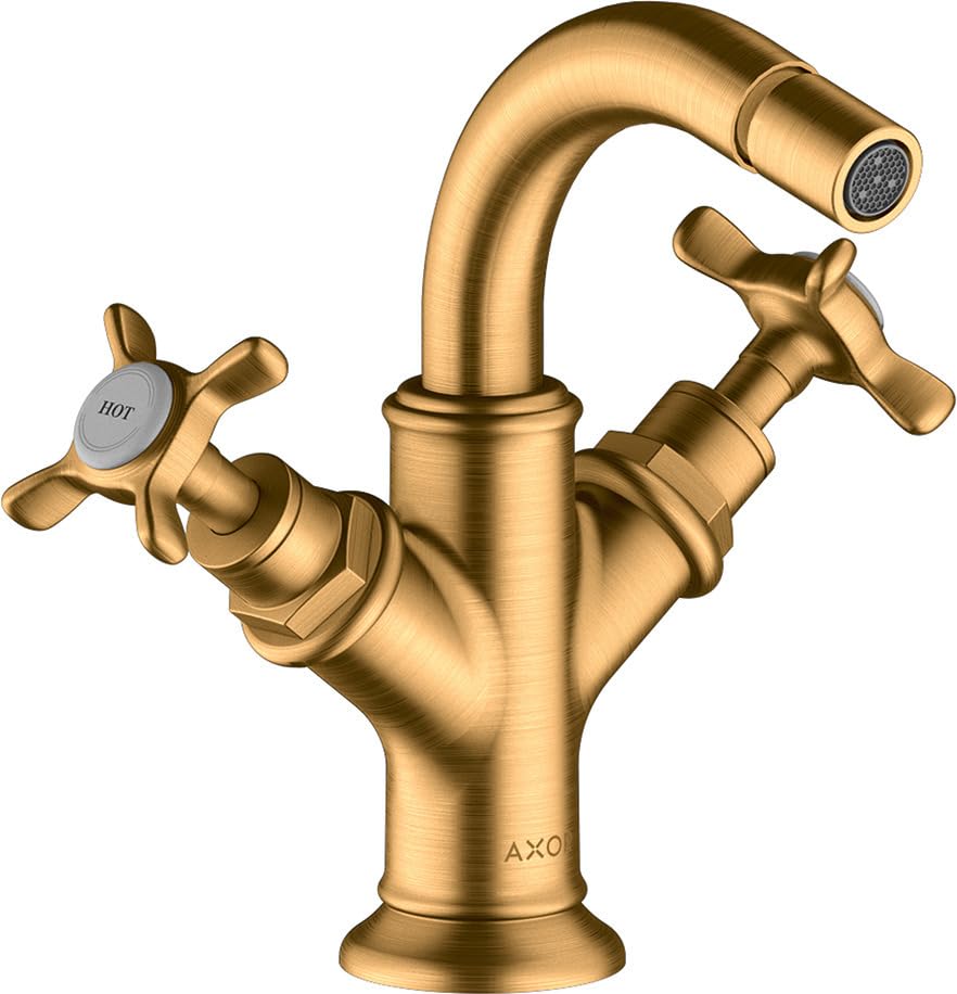 Hansgrohe Axor Montreux Miscelatore per bidet a 2 mani, rifiuti a scomparsa, Colorazione: Ottico oro spazzolato