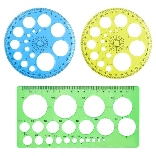 GTYHH 1 Regla Escuadra Y 2 Reglas Redondas, Accesorios De Plantilla De Dibujo, Transportador, Herramientas De Dibujo, Regla para Herramientas De Medición