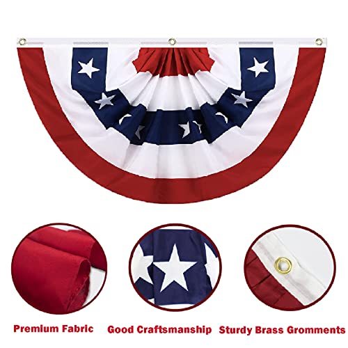 8 Pack USA Pleated Fan Flag, 1.5 X 3 Feet American US Patriotic Bunting Flags Outdoor for 4th of July Memorial Day Decor Independence Day Decor… by YVIVIJUV - Image 3