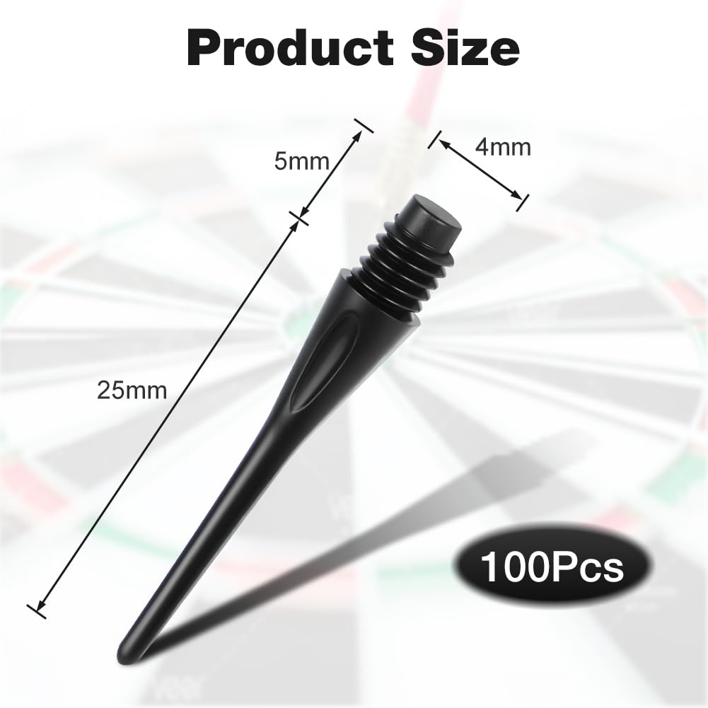 flintronic 100/200 Pièces Pointes de Fléchettes, Embout Flechette Pointe avec Filetage 2BA, Embouts de Fléchettes Souple de Qualité, Pointes de Rechange pour Fléchettes, pour Débutants Amateurs