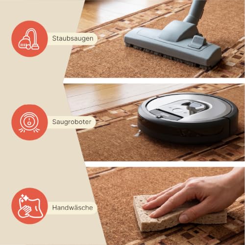 TAPISO Anti Rutsch Teppich Läufer rutschfest Brücke Meterware Modern Hellbraun Braun Vierecke Figuren Design Flur Küche Wohnzimmer 100 x… – Ansicht 3