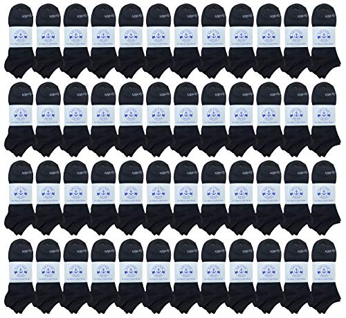 BILLIONHATS 48 Pairs of Men's Wholesale Cotton Shoe Liner Training Socks No Show Thin Low Cut Sport Ankle Bulk Socks, 10-13