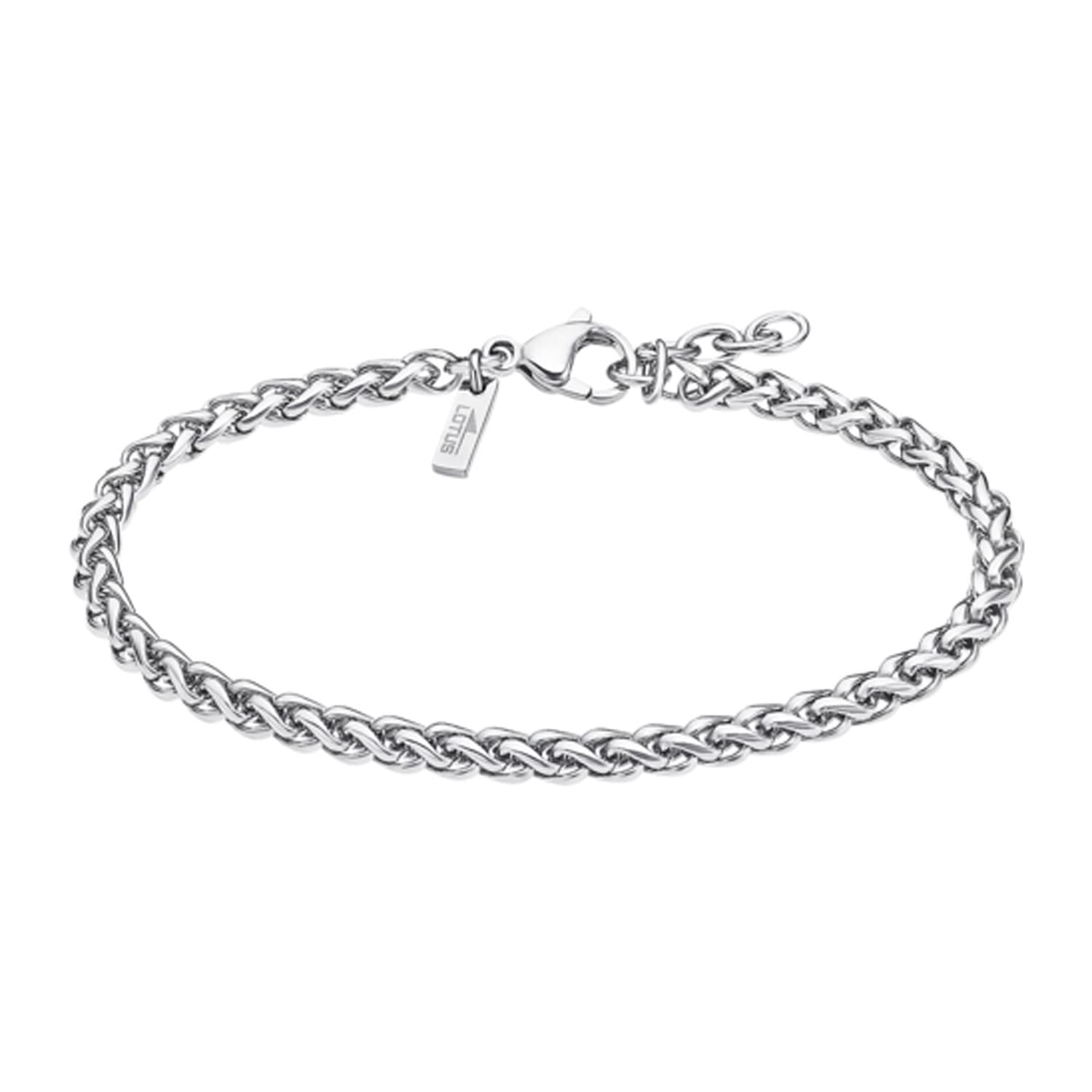 LOTUS STYLE Pulsera Hombre Acero Inoxidable 316L Brazalete de Diseño Sofisticado, Confortable y Resistente al Agua - Cadena - Pulseras Hombre - Plateada 205.00 mm LS2222-2/1 - Ideal para Regalo