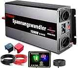 【Verschiedene Ausgänge und Display】 Dieser wechselrichter 12v auf 230v reiner sinus bietet einen 5V/2.1A USB-Schnellladeanschluss, 2 AC-Steckdosen und einen OLED-Bildschirm (DC-Eingang, AC-Ausgangsspannung, Frequenz, Batterieleistung, Ausgangsleistung, Arbeitsstatus des Wechselrichters) und eine kabelgebundene 5 Meter-Fernbedienung (mit LED-Anzeige zur Anzeige der Batterieleistung). Ideal für Camping, AC-Notstromversorgung im Freien bei Geschäftsreisen, Hurrikan, Schneesturm und mehr.