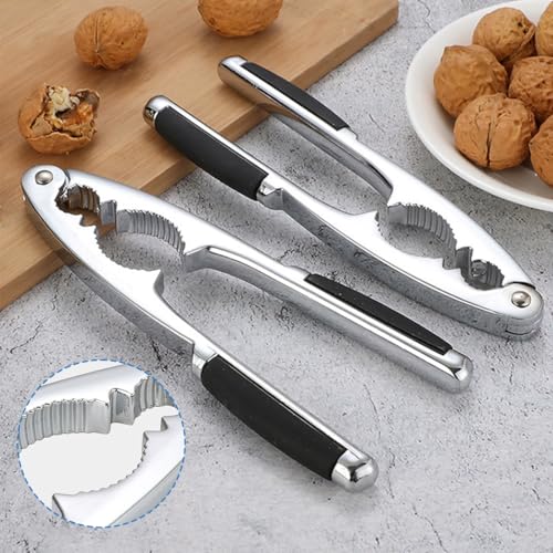 Schiaccianoci per Noci e Nocciole Robusto Schiaccianoci in Metallo con Impugnatura Antiscivolo Set Aprinoci Multifunzione con Forchetta per Noci Inclusa - immagine 4