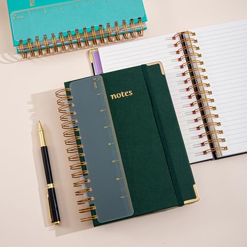 Carnet de notes à spirale avec règle amovible et couverture souple en cuir - 7