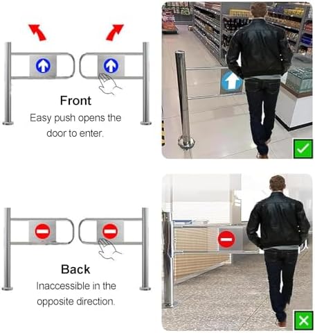 Automatic Swing Gate - One-Way Entrance Door with Safe Closure for Warehouse, Library & Retail Spaces (4.26x3.28ft) - Durable, Secure Access Solution