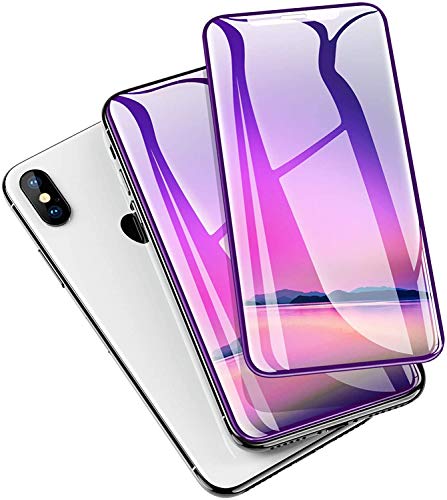 iphonexsmaxガラスフィルム ブルーライト iphone 11 pro max ガラスフィルム 全面保護 iphone xsmax 强化 ガラス アイフォンxsmax/11promax ブルーライトカット フィルム (6.5 インチ/2枚セット)