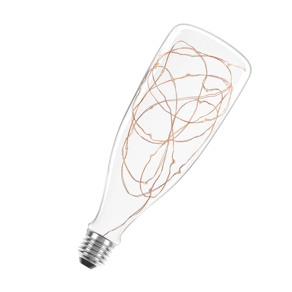 4er-Set LED Deko Leuchtmittel E27, Extra Warmweiß 2200K, 1,6W, mit Kupferkabel – Flaschenform Lampe für warmes, gemütliches Ambiente