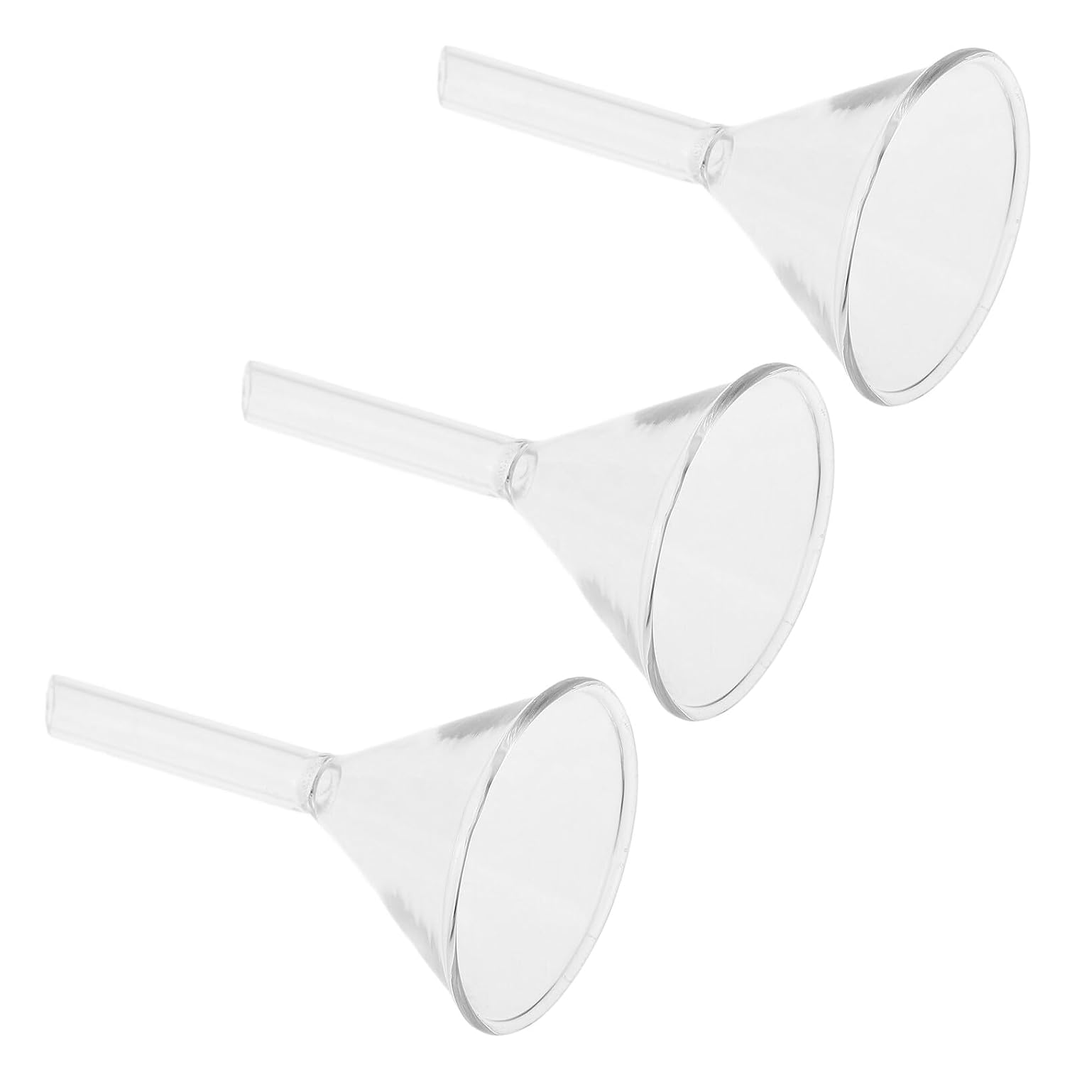 Didiseaon 3pcs Glass Laboratory Funnels Triangular Design for Precise Pouring Borosilicate Glass Resistant to Thermal Shock and Mechanical Damage Portable Scientific Filling Funnels for Lab