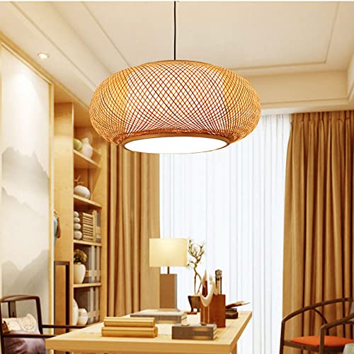 Lámpara de mimbre tipo tambor ideal para iluminar tu sala de estar 5