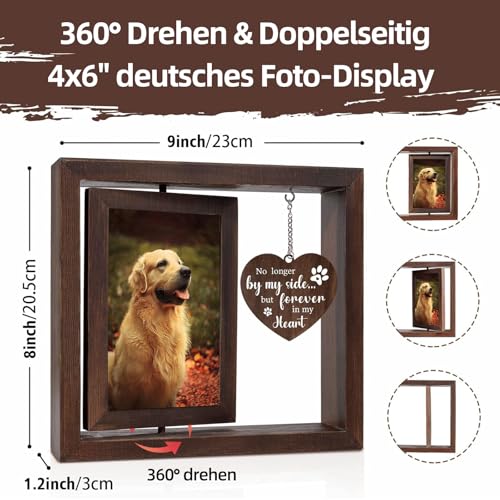 Erinnerung Hund Katze Bilderrahmen, Holz Bilderrahmen mit Gedenkbedeutung ,Geschenk für Hundebesitzer Katzenbesitzer,Gedenkrahmen für Verlust von Haustier, Verlust Sympathie Geschenk,Tischdekoration