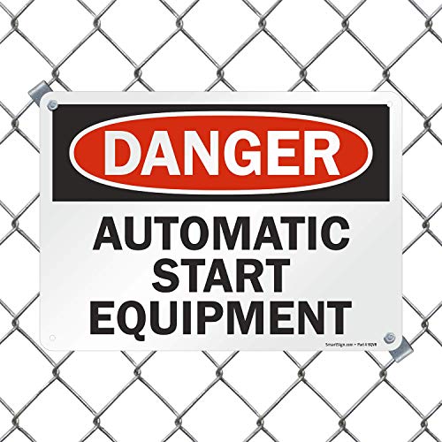 Panneau Danger Automatic Start Equipment en plastique de 25x35 cm - 3