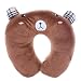 SuxiDi Coussin cale-nuque fantaisie pour enfants - Texture douce, idéal pour les voyages en voiture et en avion, Brown bear