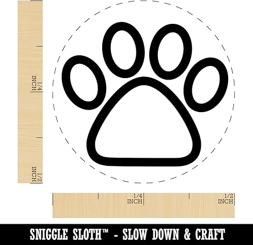 Miniatura 8 de Paw Print Outline - Sello de goma autoentintado para estampado de tinta, planificadores de manualidades, 34 pulgadas, pequeño, tinta morada