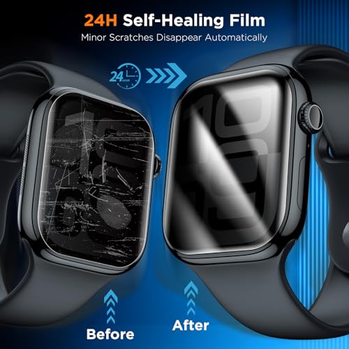Image of LK 4 Pack for Apple Watch Series 10 Screen Protector 46mm Privacy, HD Ultra-thin [Upgrade Anti-Spy] Soft TPU Film 46mm Apple Watch Screen Protector,Touch Sensitive Anti-Scratch