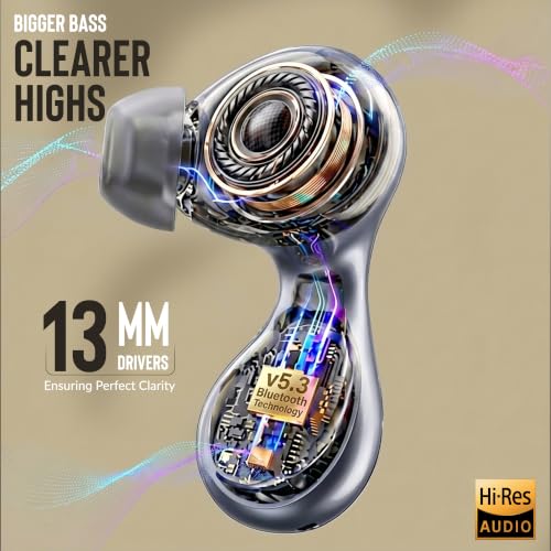 Image of AROMA TWS23 Upto 50Hr Playtime*, Dual Paring, BT V5.3, Fast Charging, Heavy Bass Bluetooth