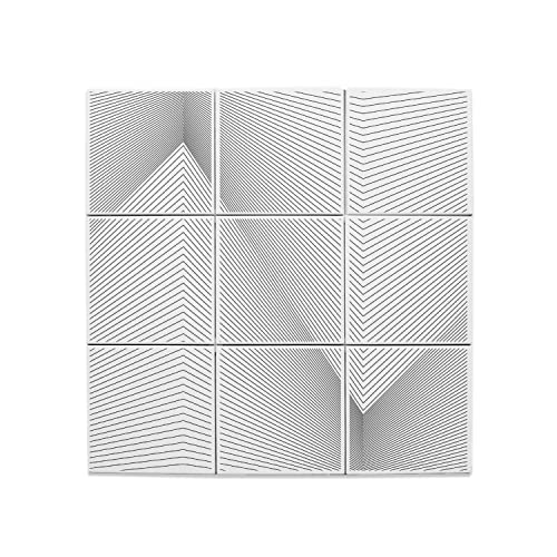Carreaux céramique décoratif lot de 9 motifs géométriques 20x20 cm