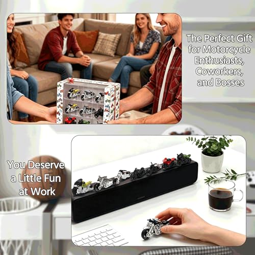 MQDMINI 8 Pack Mini Motorcycle Models, Diecast Pull Back Motorcycles, Desk Toys for Office Stress Relief Decor — view 3