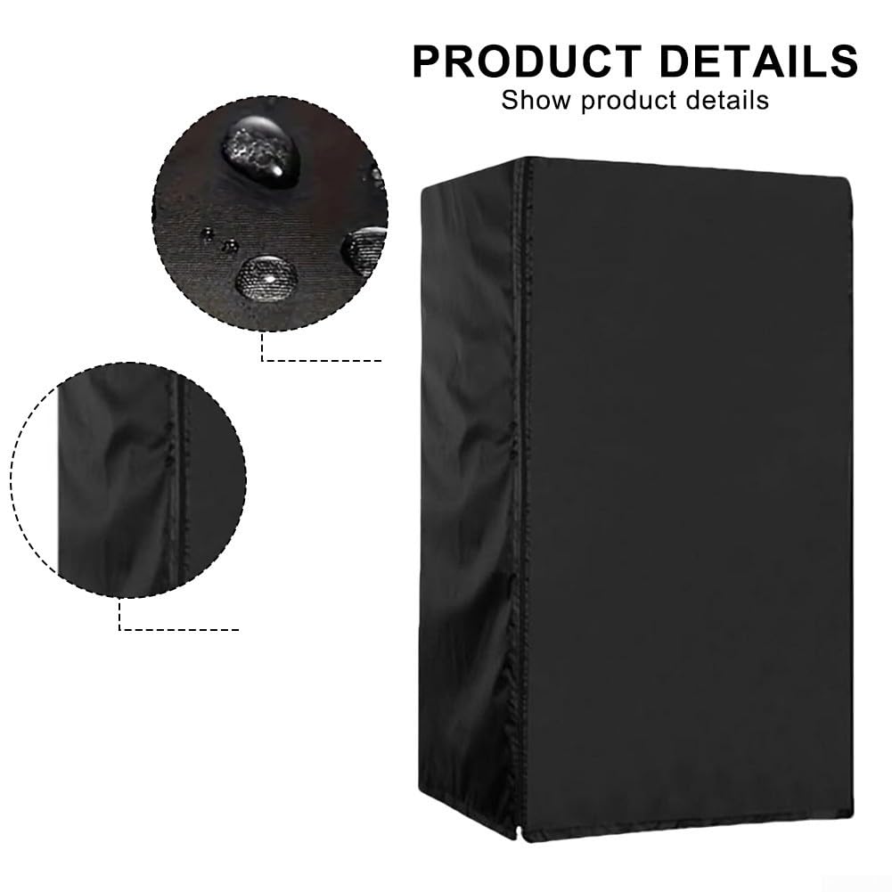 Housse verticale pour réfrigérateur extérieur en tissu Oxford 210D haute performance pour protection contre les éléments environnementaux (58 x 58 x 142 cm)