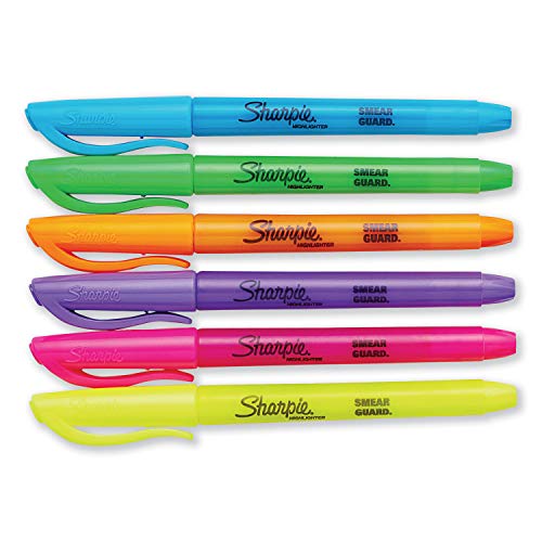 Sharpie Pocket Highlighters Chisel Tip Highlighter Marker Set Office Supplies And Classroom Supplies Assorted Colors 24 Count