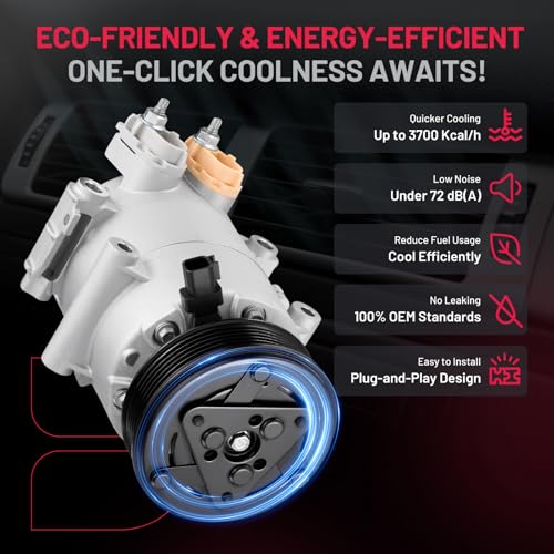 BDFHYK AP3119D629BA Air Conditioning A/C Compressor with Clutch Compatible with Ford Fiesta L4 1.6L 2014 2015 2016 2017 2018 2019