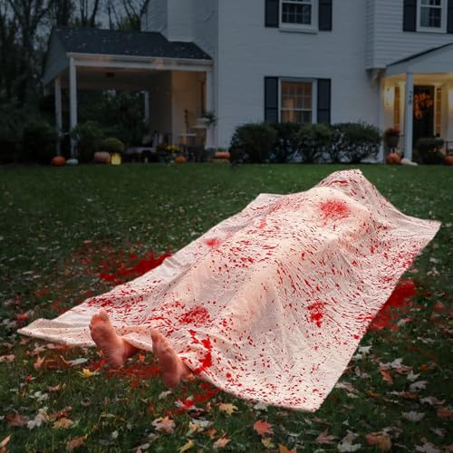 Halloween Deko Leiche Requisiten,Horror Toter Körper,Gruselige Aufblasbare Gefälschte Leiche,Totes Opfer Requisiten,Friedhof Deko,Halloween Deko Outdoor und Innenbereich