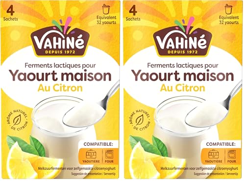 VAHINÉ - Ferments Citron pour Yaourts 4 x 5 g (Lot de 2)