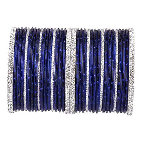 Efulgenz Indian Wedding Bridal Bangles for Women Metal Bangle Set Rhinestone CZ Crystal Bracelet Bangle Jewelry for Women